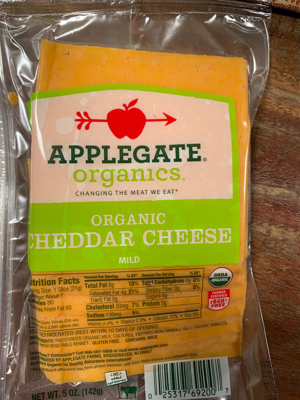 Dairy, Applegate Organic Mild Cheddar Slices,5oz