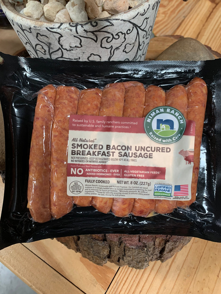 Meat, Niman Ranch Smoked Bacon Breakfast Pork Sausage, 8oz frozen
