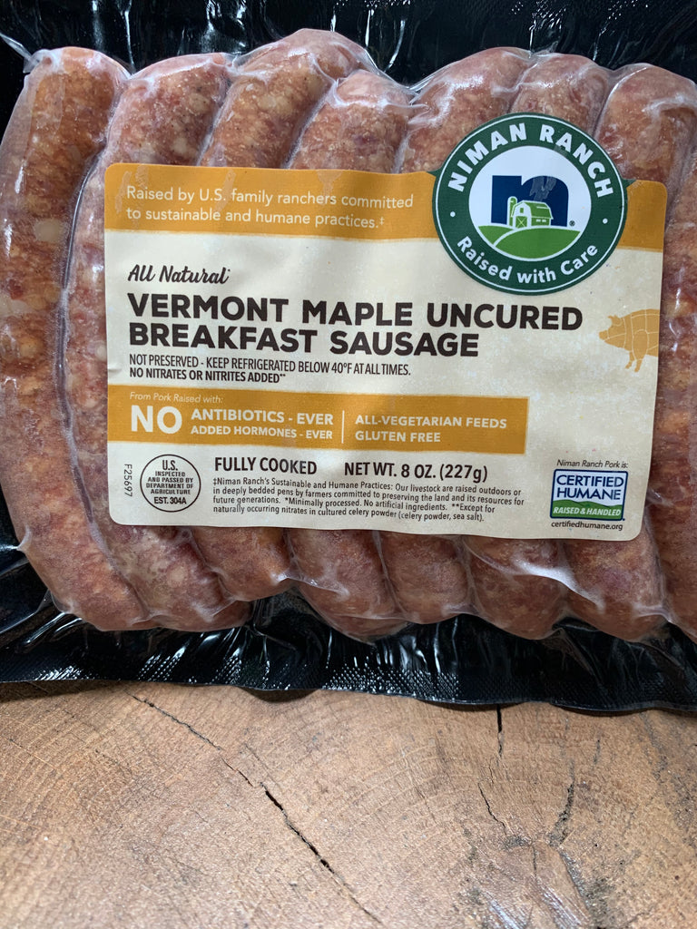 Meat, Niman Ranch Vermont Maple Breakfast Pork Sausage, 8oz frozen