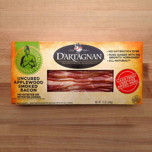 Meat, Dartagnan, Uncured Applewood Smoked Pork Bacon, 12oz